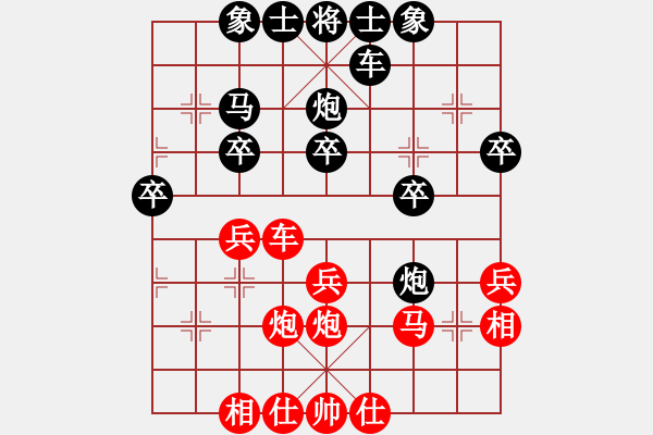 象棋棋譜圖片：順炮緩開(kāi)車 萬(wàn)春林負(fù)申鵬 - 步數(shù)：30 