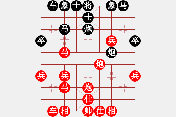 象棋棋譜圖片：2021.3.24.12閑來象棋評測先勝九級棋士中炮不進(jìn)三兵對左炮封車轉(zhuǎn)列炮 - 步數(shù)：30 