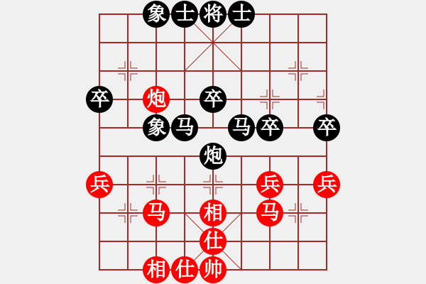 象棋棋譜圖片：中炮不進三兵對左炮封車轉(zhuǎn)列炮（QQ業(yè)五升業(yè)六評測對局）黑勝 - 步數(shù)：40 