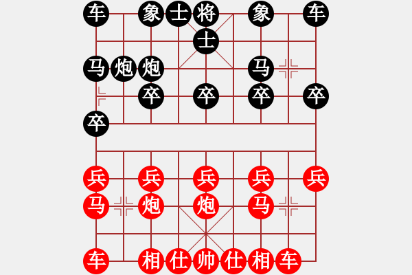 象棋棋譜圖片：中炮對補士（業(yè)四升業(yè)五評測對局）我先勝 - 步數(shù)：10 