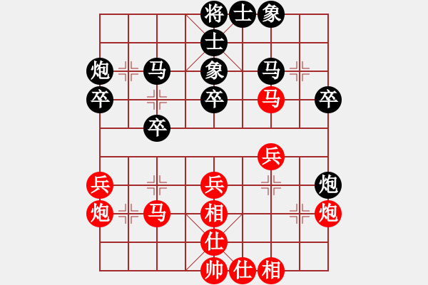 象棋棋譜圖片：430局 B00- 中炮局-BugChess19-04-09 x64 NO SSE4-2(18層) - 步數(shù)：30 