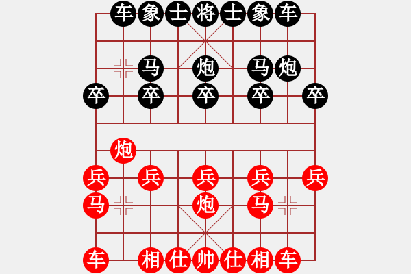 象棋棋譜圖片：中炮直車過河對后補列手炮 五番棋第四局 徐國棟先勝董建雄 - 步數(shù)：10 