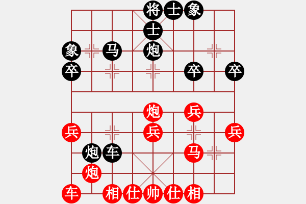 象棋棋譜圖片：順炮橫車對直車巡河  qxjlzjlzzl(3段)-負-拈花微笑(9段) - 步數(shù)：30 