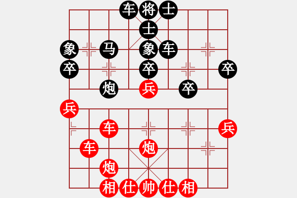 象棋棋譜圖片：五七炮不挺兵對(duì)屏風(fēng)馬進(jìn)７卒 紅左直車對(duì)黑右直車右炮巡河[黑沖3卒對(duì)紅退車兵線]w1a - 步數(shù)：47 