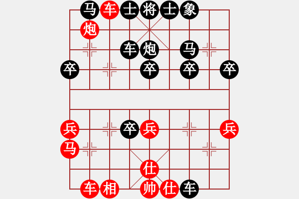 象棋棋譜圖片：王應(yīng)征紅負(fù)葬心【仙人指路轉(zhuǎn)左中炮對(duì)卒底炮轉(zhuǎn)順炮】 - 步數(shù)：30 