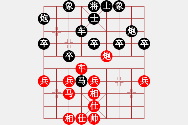 象棋棋譜圖片：2021.4.21.2銀子場中級后勝過宮炮對進(jìn)7卒 - 步數(shù)：40 