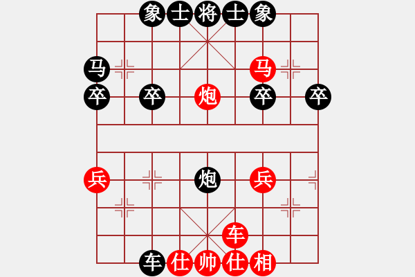 象棋棋譜圖片：風(fēng)鈴騎士888[紅] -VS- 熱血★松林妖刀[黑] - 步數(shù)：33 