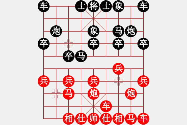 象棋棋譜圖片：橫才俊儒[紅] -VS- 東東[黑] - 步數(shù)：10 