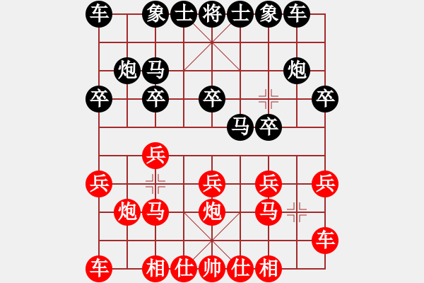 象棋棋谱图片：陈琦 先和 姜晓 - 步数：10 