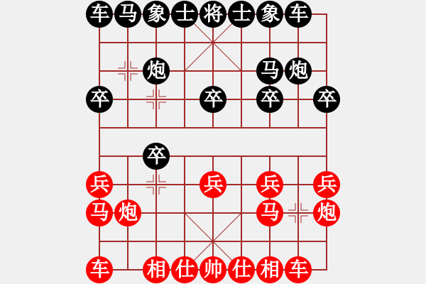 象棋棋譜圖片：山西永寧建設(shè)集團(tuán)有限公司 牛志峰 和 溫州市象棋協(xié)會(huì) 張彬騰 - 步數(shù)：10 