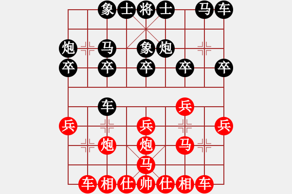 象棋棋譜圖片：20230414 先負(fù)楊復(fù)青 中炮對(duì)右三步虎 黑車(chē)2進(jìn)6 炮8平6 炮6進(jìn)5 - 步數(shù)：20 