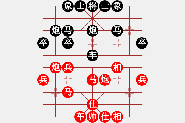 象棋棋譜圖片：夏激揚(yáng)紅負(fù)毛振?！具^(guò)宮炮直車(chē)對(duì)左中炮橫車(chē)】 - 步數(shù)：36 