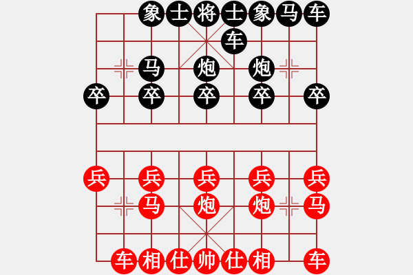 象棋棋譜圖片：妞妞[hei] -VS- 鐵龍[紅] - 步數(shù)：10 