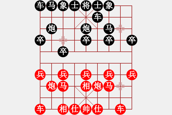 象棋棋譜圖片：陜西社體中心 張會民 和 新疆象棋協(xié)會 楊浩 - 步數(shù)：10 