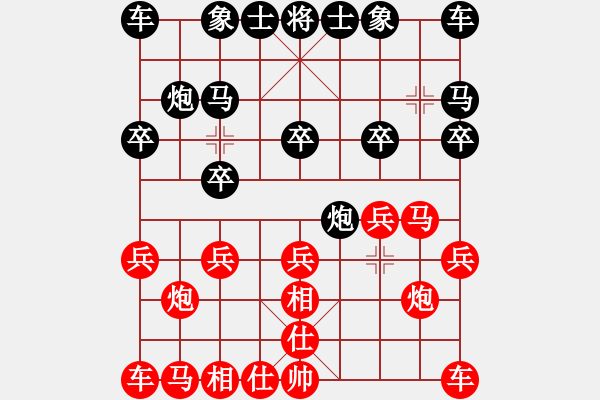 象棋棋谱图片：xuanloc(6段)-负-按习惯走(5段) - 步数：10 