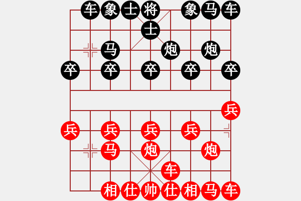 象棋棋譜圖片：橫才俊儒[紅] -VS- 邇,屬 亍 皒[黑] - 步數(shù)：10 