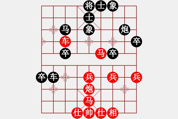 象棋棋譜圖片：李錦林大師盲棋應(yīng)對(duì)榆林學(xué)院冠軍 - 步數(shù)：40 