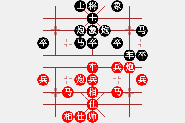 象棋棋譜圖片：★飛相對飛象 細微之處見功力 云霄【紅】負方圓 - 步數(shù)：40 