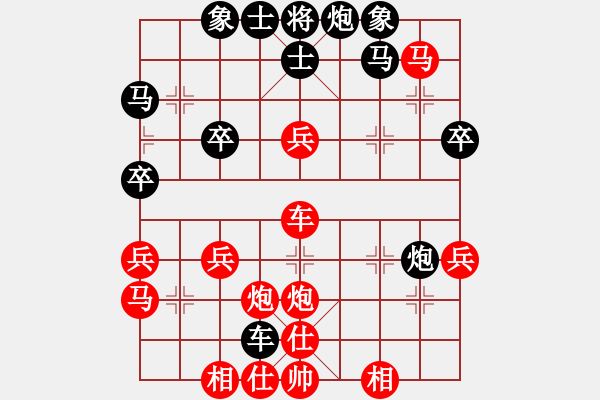 象棋棋譜圖片：3629130[紅] -和-行者必達 [黑]【順炮直車對橫車 紅過河車】 - 步數(shù)：50 