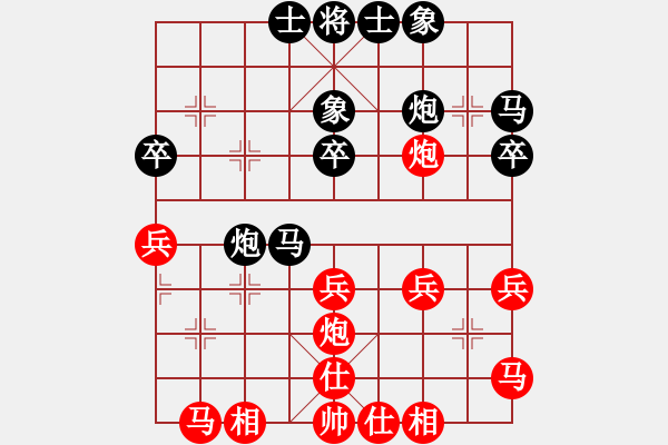 象棋棋譜圖片：2--2---朱希雙 負(fù) 郝春良---車9平4 車九平八 - 步數(shù)：30 