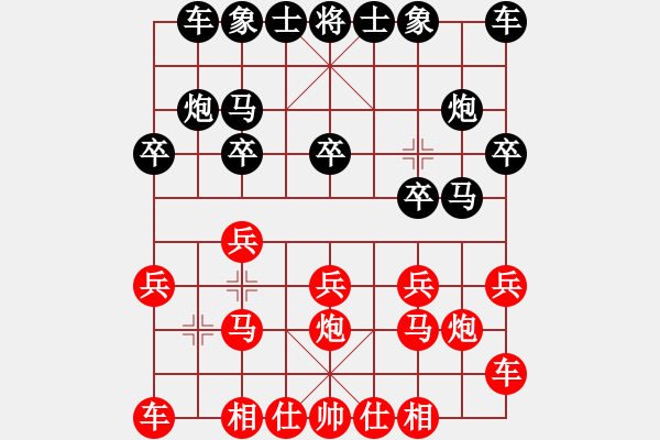 象棋棋譜圖片：不是高手[紅] -VS- 鐵蛇狂舞許紅[黑] - 步數(shù)：10 