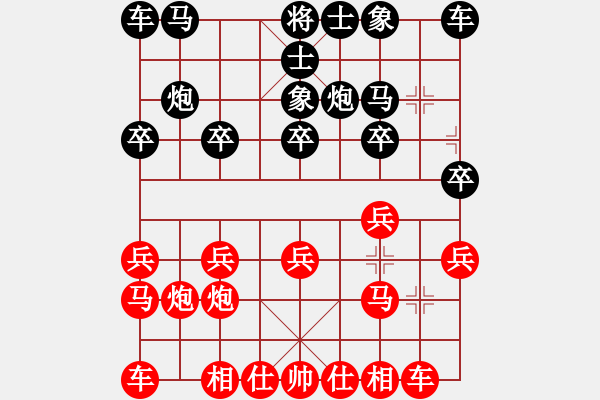 象棋棋譜圖片：金鉤炮強破擔子炮：打馬得子平炮轟炮 平兵明帥釣魚馬妙殺.PGN - 步數(shù)：10 