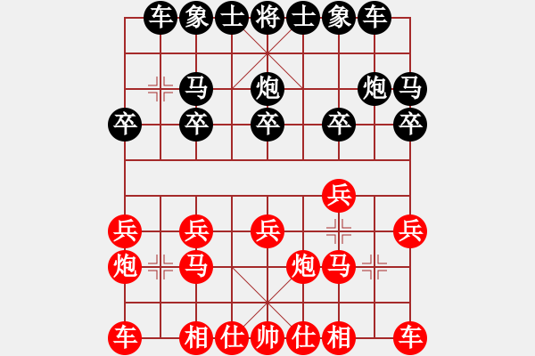 象棋棋譜圖片：中炮應(yīng)仕角炮（業(yè)三升業(yè)四評測對局）我后勝 - 步數(shù)：10 