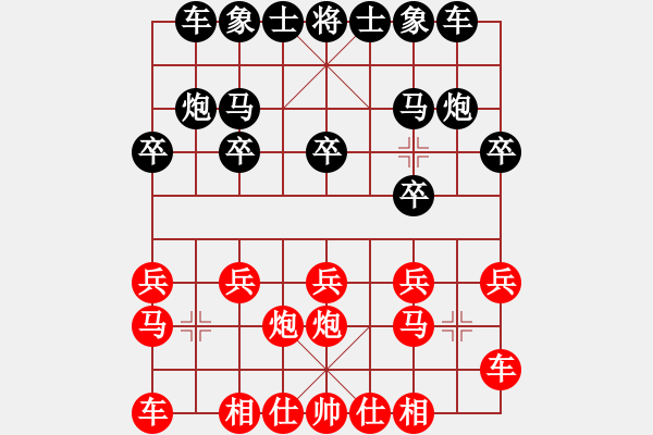 象棋棋譜圖片：屏風(fēng)馬應(yīng)中炮橫車五六炮邊馬黑飛左象(旋風(fēng)拆棋) 和棋 - 步數(shù)：10 