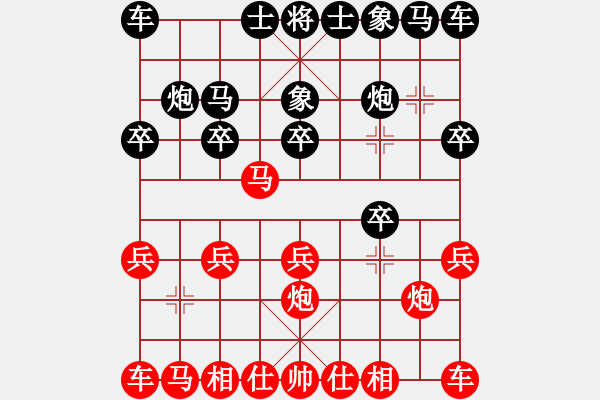 象棋棋譜圖片：QQ棋友-勝-小亮(仙人指路轉(zhuǎn)左中炮對卒底炮) - 步數(shù)：10 