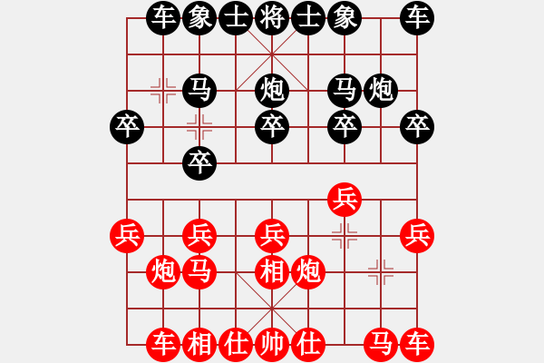 象棋棋譜圖片：后負(fù)對(duì)手：勉強(qiáng)盤馬反被兌炮過(guò)雙卒 沉炮鎖車欠算計(jì)丟子無(wú)功 - 步數(shù)：10 