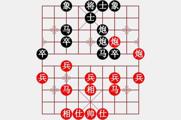 象棋棋譜圖片：vfvxz1976[紅] -VS- 天誠[黑] - 步數(shù)：30 