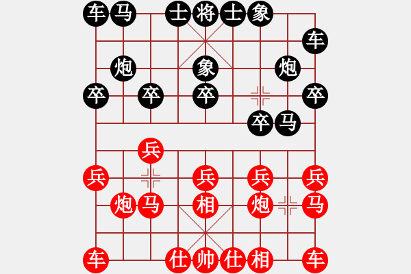 象棋棋谱图片：徐崇峰 先和 侯文博 - 步数：10 