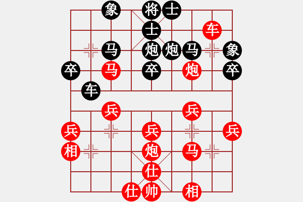 象棋棋譜圖片：小皮[562880432] -VS- 橫才俊儒[292832991] - 步數(shù)：30 