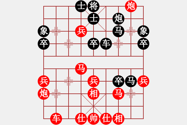 象棋棋譜圖片：開心時(shí)刻(8級(jí))-勝-壞掉三顆牙(7級(jí))（中炮過河車對(duì)屏風(fēng)馬平炮兌車黑車1進(jìn)1） - 步數(shù)：40 