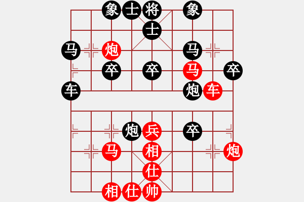 象棋棋譜圖片：相三進(jìn)五對(duì)黑士6進(jìn)5，黑棋勝率低，不如士4進(jìn)5、、、、、、、、、、、、、、網(wǎng)上行(8段)-負(fù)-尊嚴(yán)之下(9段) - 步數(shù)：50 