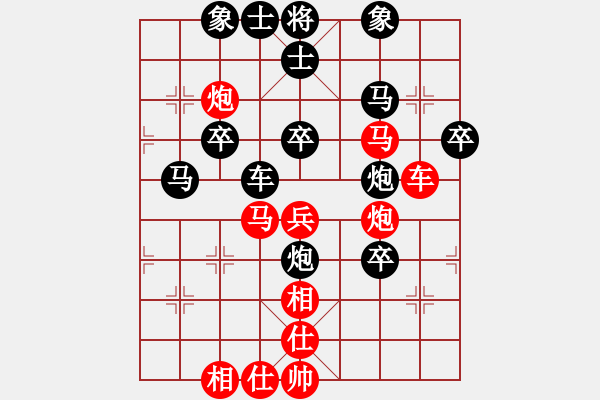 象棋棋譜圖片：相三進(jìn)五對(duì)黑士6進(jìn)5，黑棋勝率低，不如士4進(jìn)5、、、、、、、、、、、、、、網(wǎng)上行(8段)-負(fù)-尊嚴(yán)之下(9段) - 步數(shù)：58 