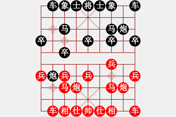 象棋棋譜圖片：挺卒應(yīng)仕角炮(業(yè)四升業(yè)五評測對局)我后勝 - 步數(shù)：10 