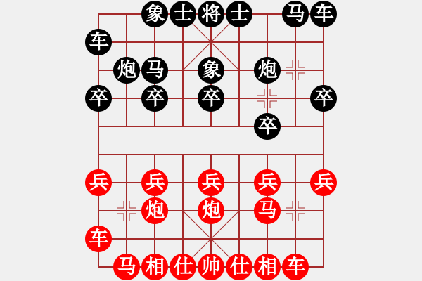 象棋棋譜圖片：周德裕負(fù)朱劍秋中炮對右馬橫車 - 步數(shù)：10 