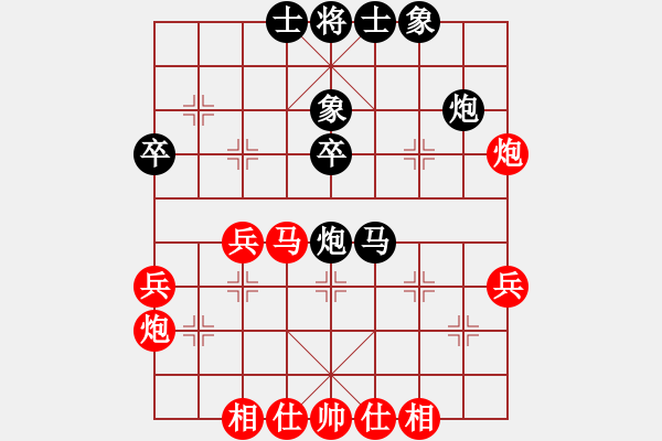 象棋棋譜圖片：中原紅(4段)-負(fù)-新手學(xué)棋(2段) - 步數(shù)：40 