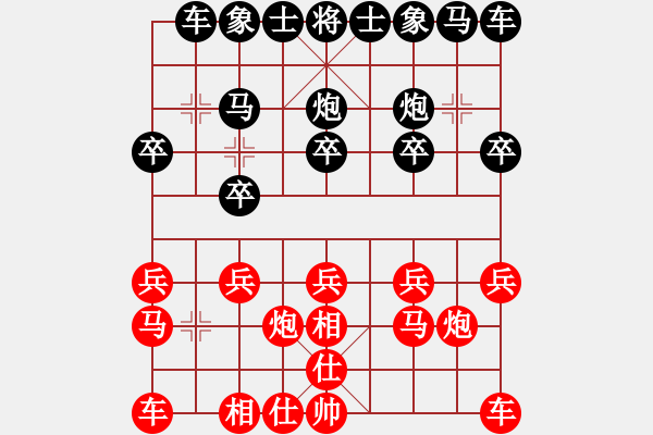 象棋棋譜圖片：后勝網(wǎng)絡(luò)棋手（仕角炮對(duì)中炮） - 步數(shù)：10 