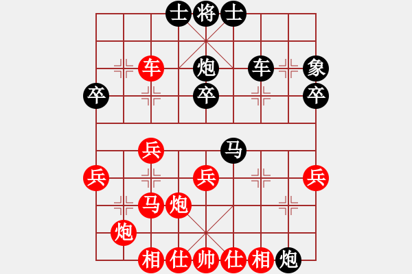 象棋棋譜圖片：中炮進(jìn)三兵對左炮封車轉(zhuǎn)列炮 紅兩頭蛇 （黑進(jìn)7卒）  小鎮(zhèn)棋手(1段)-負(fù)-october(2段) - 步數(shù)：40 