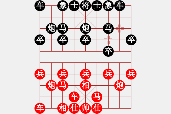 象棋棋譜圖片：357局 A27- 飛相對(duì)左中炮-小蟲(chóng)引擎23層 (先勝) BugChess19-04-09 x6 - 步數(shù)：10 