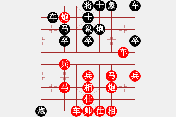 象棋棋譜圖片：葬心紅勝群群欲動【對兵轉兵底炮】 - 步數(shù)：40 