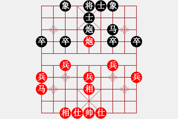 象棋棋譜圖片：開(kāi)局兌雙車(chē)局勢(shì)簡(jiǎn)單，殘局不顧家馬后炮殺 - 步數(shù)：30 