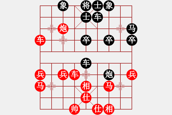 象棋棋譜圖片：董川安紅勝葬心〖仙人指路轉(zhuǎn)右中炮對卒底炮〗 - 步數(shù)：37 