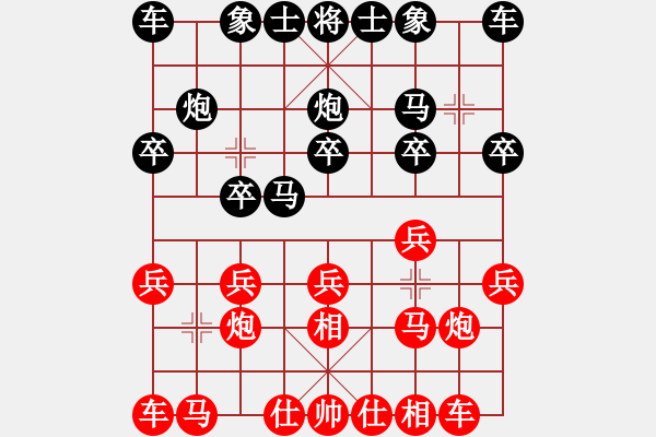 象棋棋谱图片：张元义[业9-3] 先胜 付波涛[业9-3]  - 步数：10 
