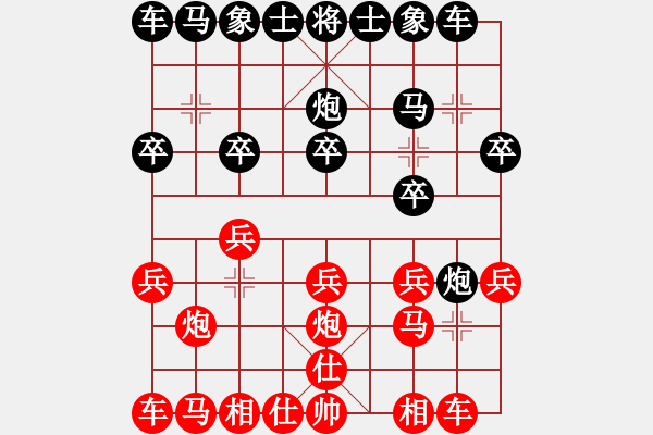 象棋棋譜圖片：輸定的贏棋：wuzhanwen_2[紅] -VS- 偏鋒炮王[黑] - 步數(shù)：10 