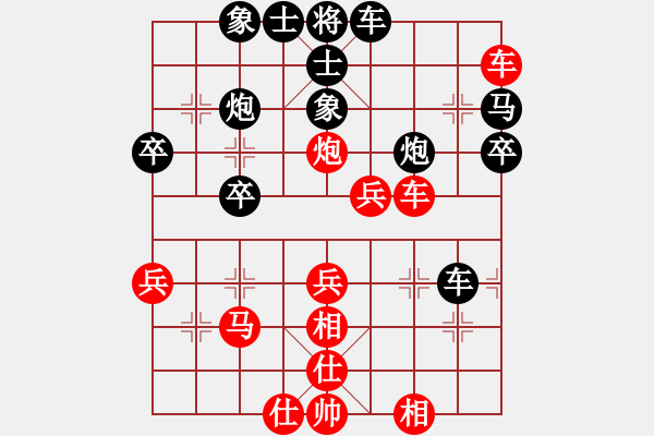 象棋棋譜圖片：卒底炮應(yīng)仙人指路紅跳右邊馬（旋風(fēng)14層后勝巫師大師級(jí)） - 步數(shù)：40 