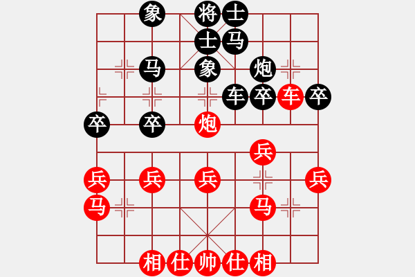 象棋棋譜圖片：【魚 ō 鳥】[575644877] -VS- 四葉草的殘香[1039901812] - 步數(shù)：30 