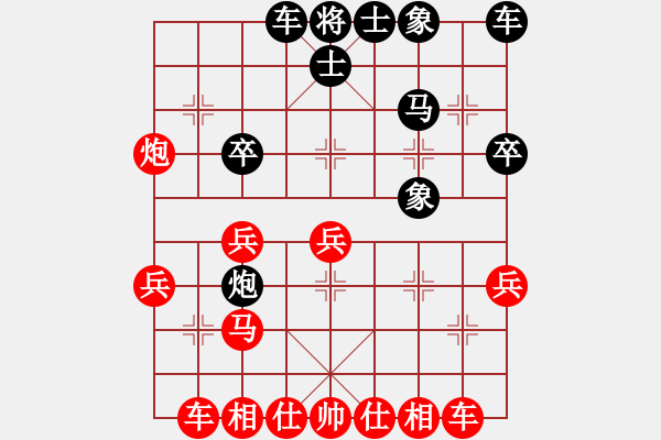 象棋棋譜圖片：Cuoc 2:Ngu cuu phao cong phan cong ma - 步數(shù)：30 